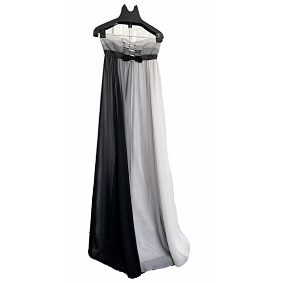 BETSY JOHNSON Sz 2 Neural Chiffon Formal Gown - Picture 1 of 8